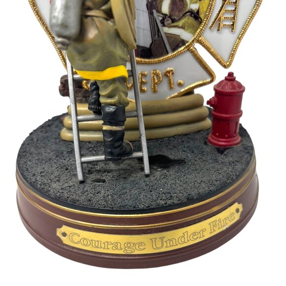 Bradford Exchange “Courage Under Fire” Limited Edition Firefighter Statue 10" - Picture 3 of 8